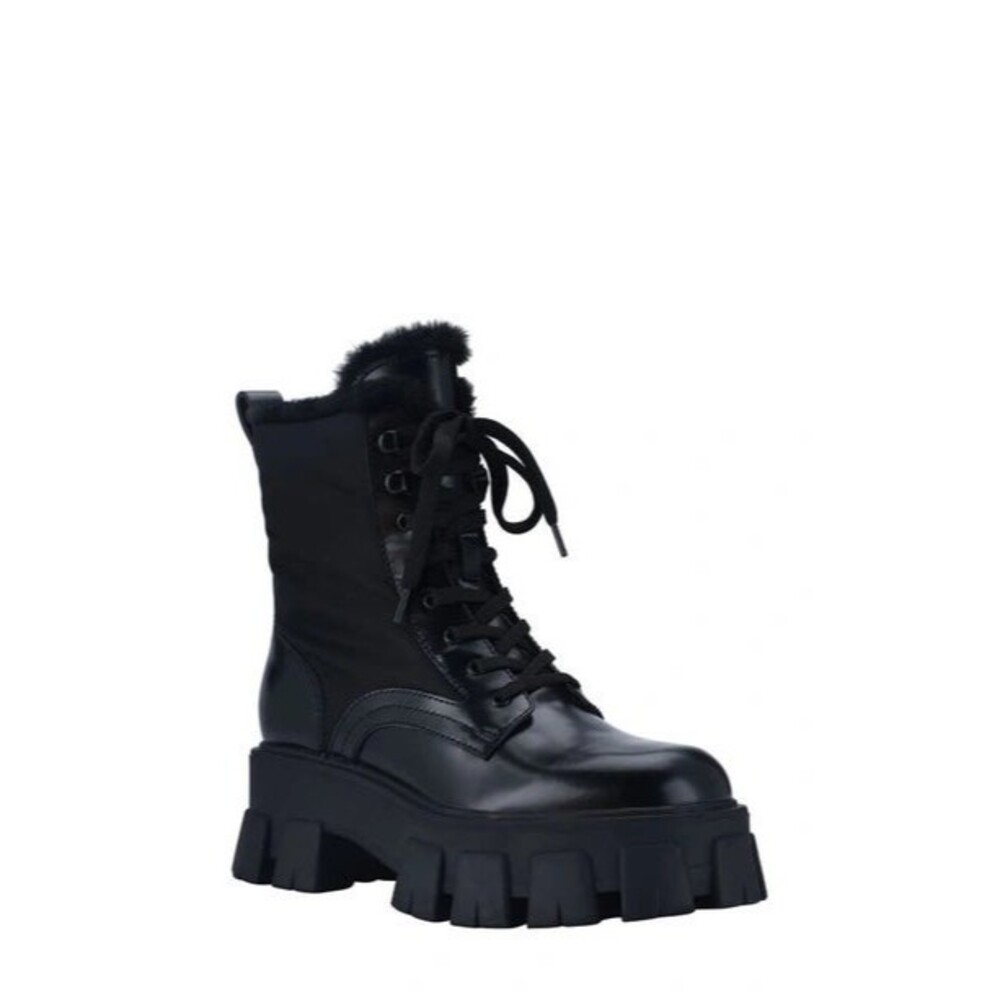 Marc Fisher LTD Happier Faux Fur Lug Sole Combat Boots 6